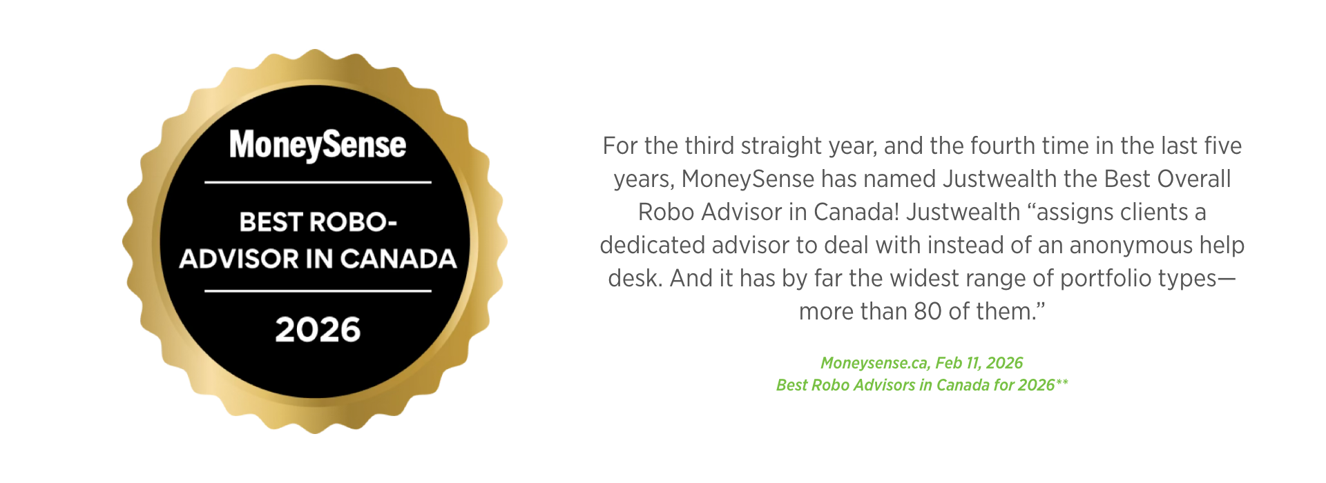 Justwealth MoneySense 2026 Slide